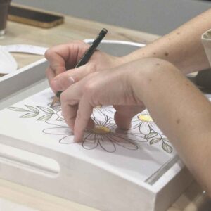 Tablett bemalen Workshop Erwachsene TONAS Kreativraum 01