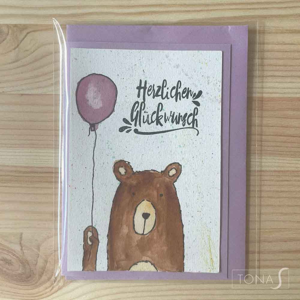 Herzlichen Glueckwunsch Baer - Karte 2 - TONAS